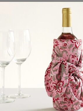 NWT Pottery Barn blue Floral/ Paisley Block Wine Sarong